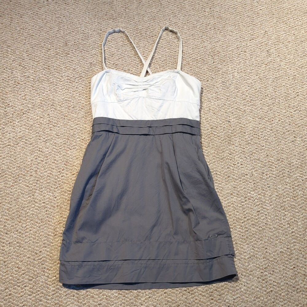 Aritzia Wilfred Mini Dress 8 Sweetheart Colorblock Fitted Tiered Two Tone